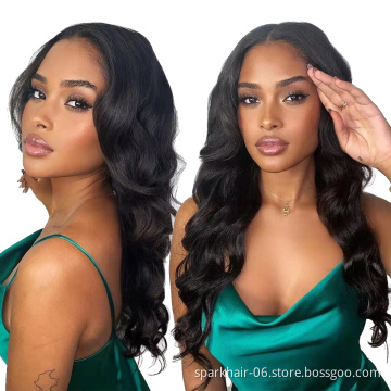 SPARK Raw Mink Indian Virgin Hair Glueless Body Wave Curly Perruque Full Lace Human Hair Wigs Vendors